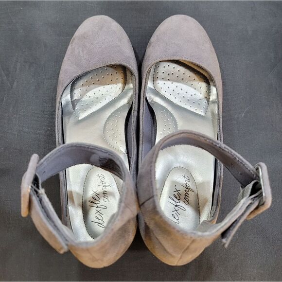 DEXFLEX COMFORT CLASSIC CAUSAL ROUND TOE LOW WEDGE PLATFORM HEEL SHOE - Picture 5 of 11